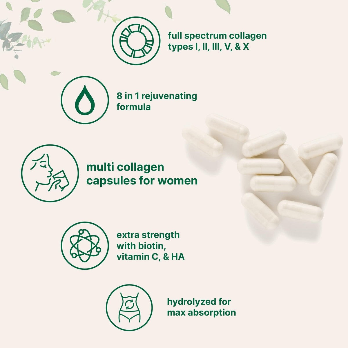Micro Ingredients Multi Collagen Complex – 240 Capsules