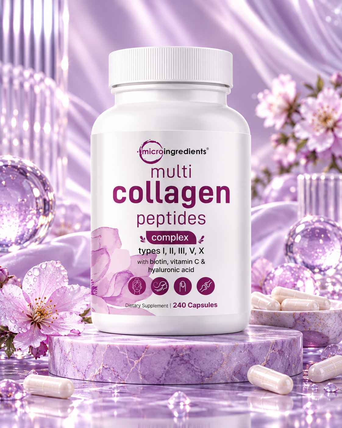 Micro Ingredients Multi Collagen Complex – 240 Capsules