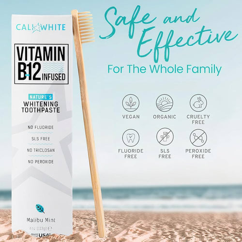 Cali White B12 toothpaste vegan and free-from product graphic