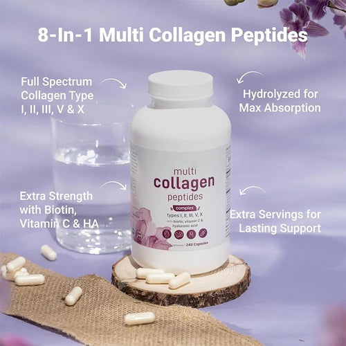 Micro Ingredients Multi Collagen Complex 240 capsules with five collagen types